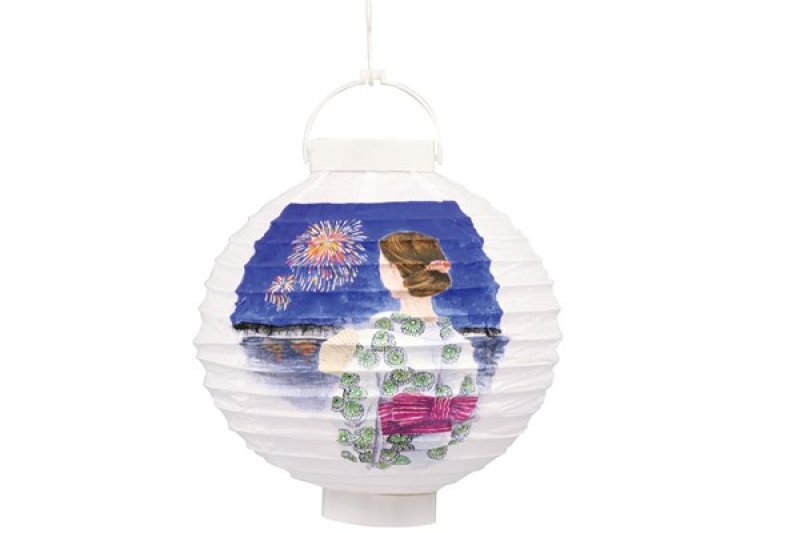 LEDの紅白提灯無地