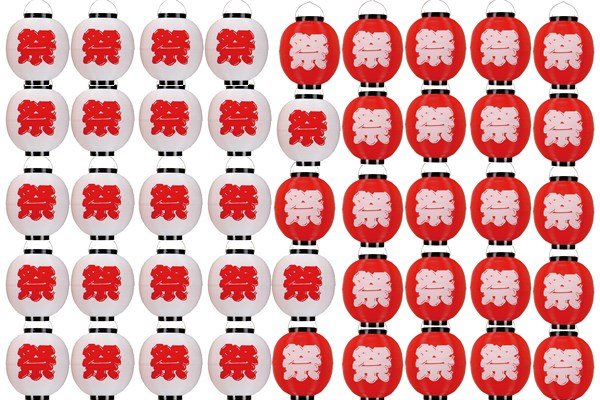 画像1: 祭ポリ提灯八寸丸１００個セット (1)