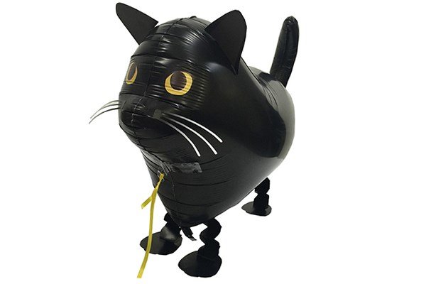 画像1: 黒猫お散歩風船（10枚） (1)