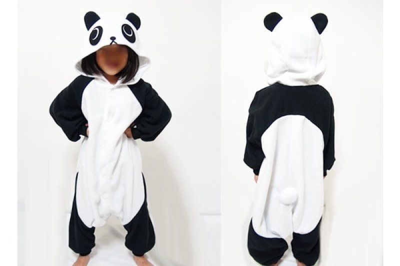 画像1: 子供用 パンダ着ぐるみ｜キッズ動物コスチューム ハロウィン仮装 フリース素材 110・130サイズ (1)
