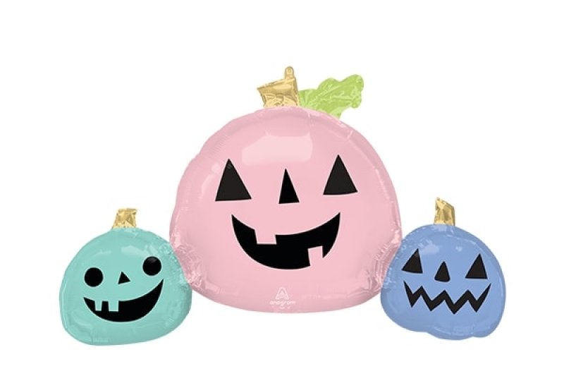 画像1: パステルハロウィンパンプキンズ5枚 (1)