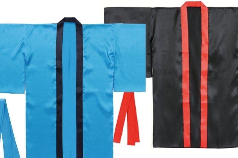 画像3: 大人用ソフトサテン袖付きはっぴ|帯付き (3)