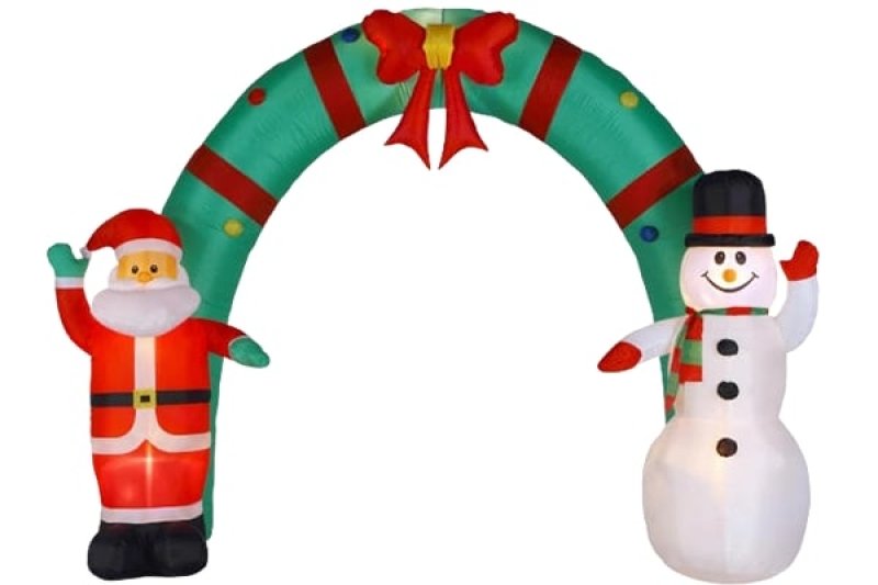 画像1: エアブローキャンディクリスマスアーチ（ゲート型・自動送風機付） (1)