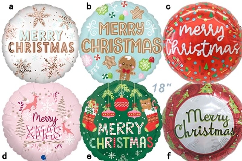 画像1: クリスマス タイトル風船（メリークリスマス）UFO型（5枚） (1)