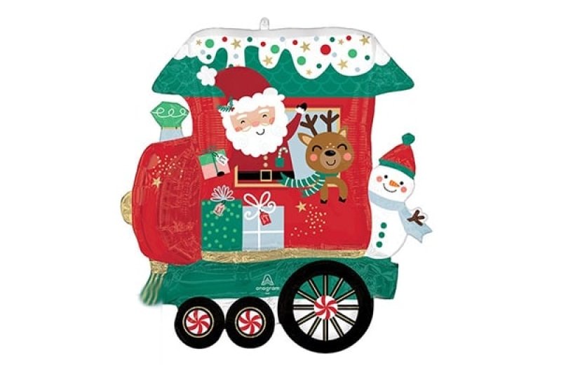 画像1: サンタトレイン風船 5枚セット (1)