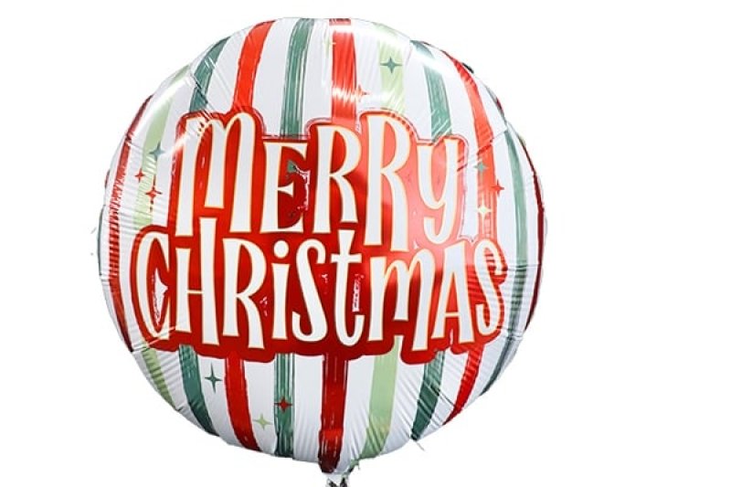 画像1: クリスマスレトロストライプス風船5枚 (1)