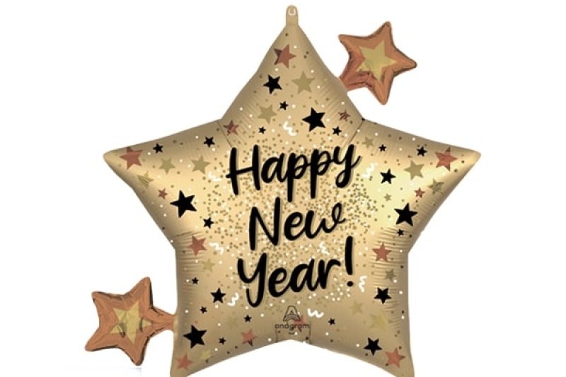 画像1: サテン ニューイヤーナチュラルスパークルスター 73 cm スター型バルーン（5枚入） (1)