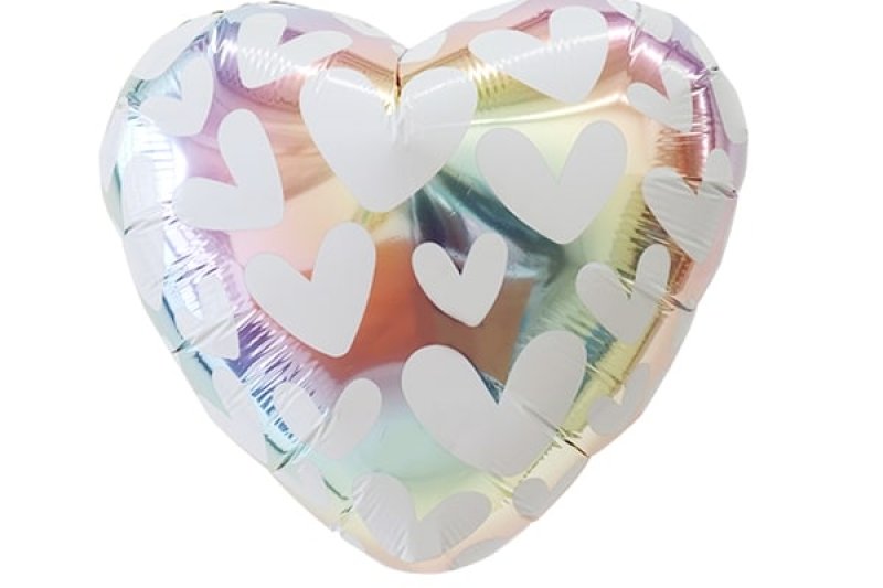 画像1: レインボーアンドハートパターン風船5枚 (1)