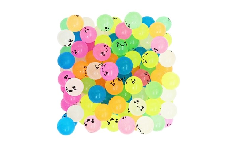 画像1: にっこりスーパーボール 27mm 蓄光タイプ 100個入 縁日すくい用 (1)
