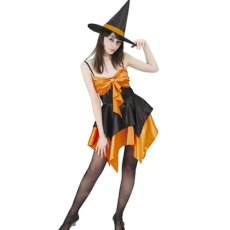画像1: オレンジドレッシーウィッチ｜ハロウィン 魔女 衣装 レディース コスチューム (1)