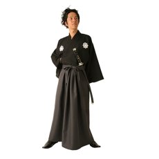 画像1: 坂本龍馬 コスチューム 大人用｜幕末志士 着物＆袴セット 幕末時代劇 (1)