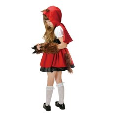 画像1: 【子供用コスプレ】オオカミ赤ずきん コスチュームセット（しっぽ付き）｜グローブ付き (1)