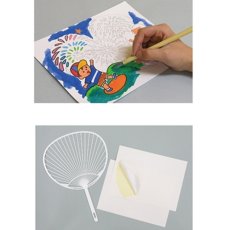 画像3: 手作り応援うちわ工作キット｜うちわ型シール付き (3)