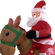 画像2: エアーディスプレイ サンタロッキングホース LED球4球 ACアダプター付き クリスマスイルミネーション (2)