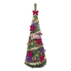 画像1: イージーメイクツリー120cm LED20球付き 電池式 ワンタッチ クリスマスツリー (1)