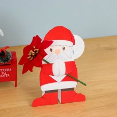 画像1: サンタとポインセチアの工作キット クリスマス ペーパークラフト 手作り (1)