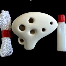 画像1: プチオカリナ 工作キット 音が出る陶器製 絵付け 水性ニス付き (1)